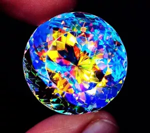 Mystic Quartz 60+ Ct Certified Round Shape Loose Gemstone With Free Gift - Picture 1 of 9
