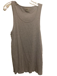 ASOS Men's Ribbed tank top NWOT Size Medium Heather Gray Cotton Scoop Neck NWOT - Picture 1 of 3
