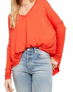 Free People mujer Moonshine Red Túnica acanalada mangas largas talla XS NWT - Imagen 1 de 5