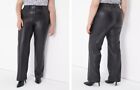Lane Bryant Faux Leather Straight Leg Pant In Black Plus Size 16 16W New $90