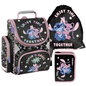 STITCH SCHULRANZEN Tasche Mädchen 3 tlg Set Rucksack Federmäppchen Schuhbeutel - Bild 1 von 9
