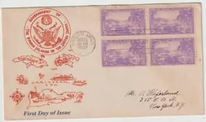 US FDC #802 Scatchard 15-1937 Charlotte Amalie VI Territorio Isole Vergini - Foto 1 di 2