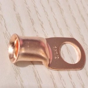 1/2'' Ring Battery Terminals 10pcs Copper Lug 1AWG Wire Cable Crimp Connector - Picture 1 of 9