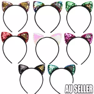 Sequins Hairband Cat Ear Cosplay Headband Women Girls Headwear Party Gifts - Picture 1 of 15