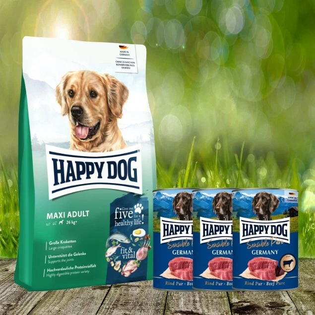 Happy Dog fit & vital Maxi Adult 14 kg + Happy Dog Pure Germany 3 x 400 g - Bild 1 von 1