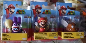 Figura Super Mario NABBIT, PARAGOOMBA Y ARDILLA VOLADORA MARIO 2,5" pulgadas NUEVO - Imagen 1 de 9