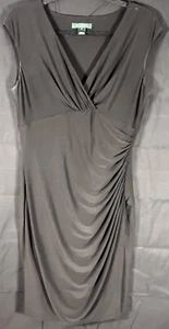 Ralph Lauren schwarz Jersey Strick Flügelärmel seitlich gerafft klassisch Midikleid 12 - Bild 1 von 13