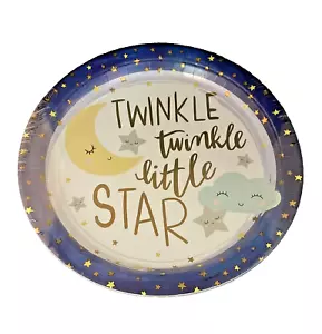 Paquete de 3 8 Platos de Papel Twinkle Twinkle Little Star 10.5" Fiesta Baby Shower Cumpleaños - Imagen 1 de 7