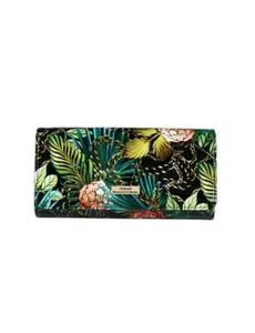 Leather Wallet, Tatiana Floral Print Large Leather Wallet, Serenade. - Picture 1 of 5