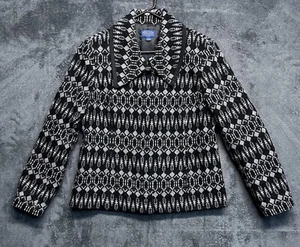 Pendleton Aztekenjacke Damen Large schwarz weiß Navajo Western Blazer 100% Wolle - Bild 1 von 10