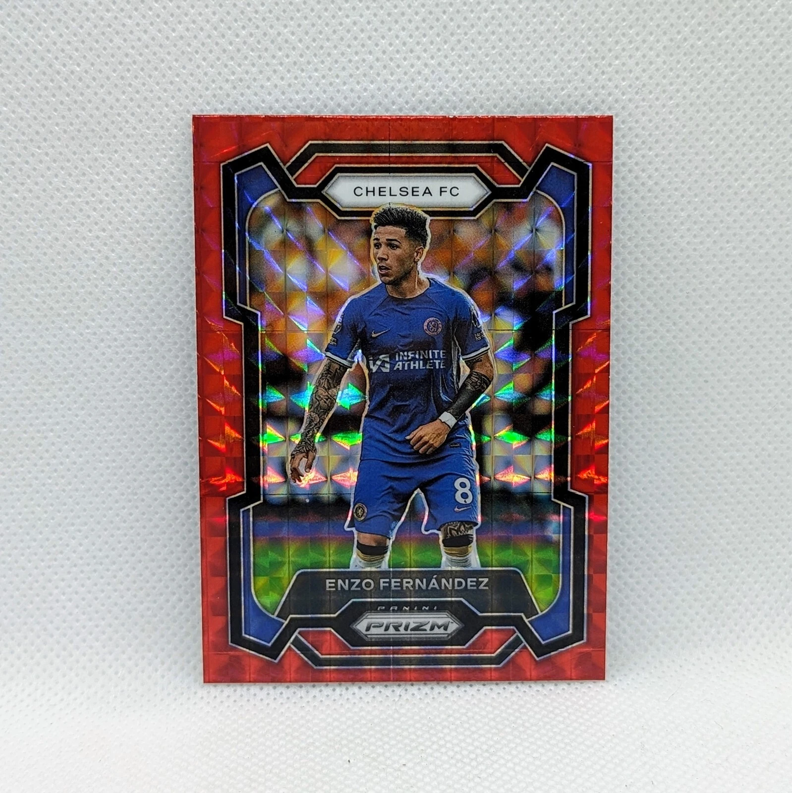 Enzo Fernandez ⚽ 2023-24 Prizm Premier League Red Mosaic #197 ⚽ Chelsea