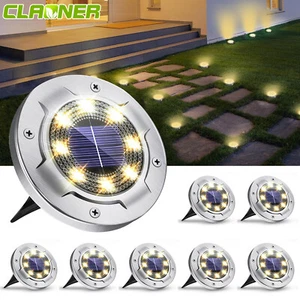 8 LED Solarleuchte Bodenstrahler Außen IP65 Gartenleuchten Garten Solarlampen DE - Bild 1 von 18