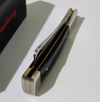 BUFFALO BLACK RAZOR LOCKBACK HUNTING POCKET KNIFE W/ ROSTFREI GERMAN BLADE ! - Image 1 of 4