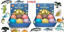 2 PACK of 6 Bath Bombs Gift Set for Kids and Teens with Sea Animals Toys inside
