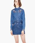 NEW THE KOOPLES Embroidered Long Sleeve Denim Shirt and Skirt - XS S M