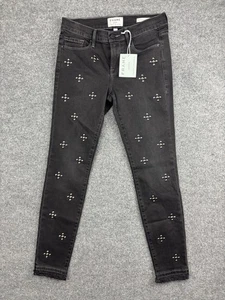 Frame Le Skinny De Jeanne Jeans Womens 28 Black Carlton Studs Skinny Stretch - Picture 1 of 8