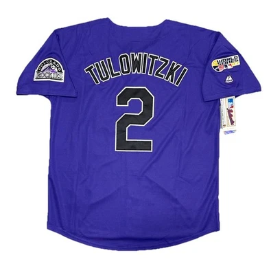 Troy Tulowitzki 2007 Colorado Rockies World Series Purple Jersey Men’s Large - Image 1 of 4