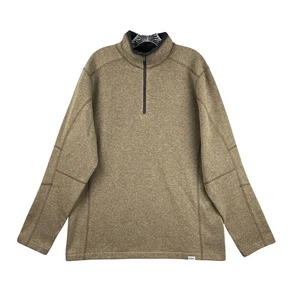 Herren Large Beige Viertel Reißverschluss Pullover Sweater Freizeit Langarm Oberteil - Bild 1 von 3