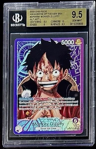 BGS 10 One Piece OP05-060 L* Monkey.D.Luffy - English - Awakening New Era-Graded - Picture 1 of 2