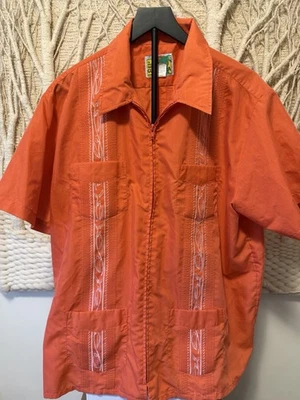 The Genuine Haband Guayabera Men’s Size XL In Coral Color Way - Image 1 of 4