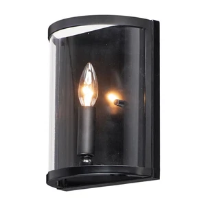 Maxim Lighting 25259CLBK Sentinel 1 Light Black Wall Sconce Wall Light - Picture 1 of 6