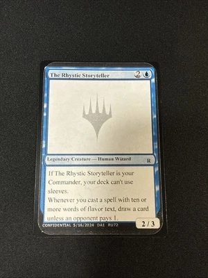 Magic The Gathering Unknown Event By Gavin Verhey “The Rhystic Storyteller” - Image 1 of 2