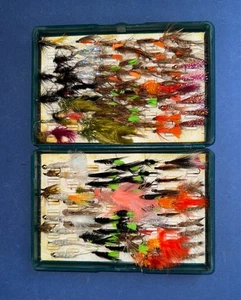 FOX FLY BOX WITH A GOOD QUANTITY OF TROUT FLIES - Picture 1 of 2