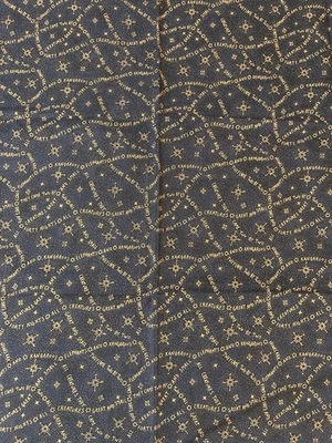 Vintage Debbie Mumm Cotton Fabric Noah’s Ark Gold Lettering on Midnight Blue 33” - Image 1 of 3