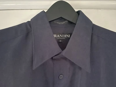 NUEVO BRANDINI PARA HOMBRES MED ULTRA GAMUZA TACTO AZUL INFORMAL CAMISA SOBRECAMISA CHAQUETA ABRIGO Foto 1 de 4