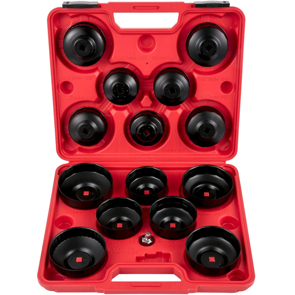 14 Pc Oil Filter Socket Set, 3/8" Drive, Low Profile, for Easy Access, w/ Case - Image 1 of 1