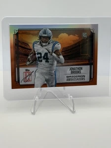 Jonathon Brooks 2024 Topps Signature Gridiron Ambassadors Orange GA-8 /50 - Picture 1 of 2