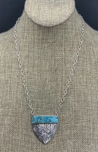Barse Tool Necklace- Turquoise- Silver- NWT - Picture 1 of 6