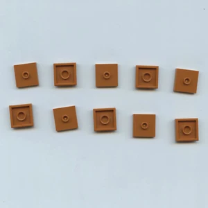 Lego x10 dunkelorange Platte, modifiziert 2 x 2 mit Nut 1 Noppen in der Mitte (Jumper) - Bild 1 von 1
