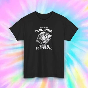 Born to Be Horizontal Shirt | Cat Sleeping Graphic Tee | Lazy Vibes - Picture 1 of 9
