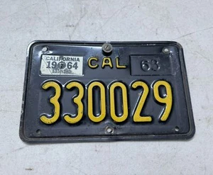 California Motorcycle Black & Yellow License Plate 330029 Classic Harley Honda - Picture 1 of 2