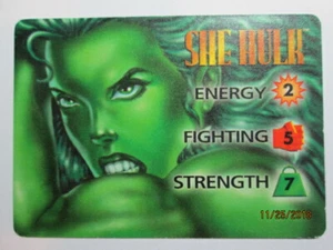 Marvel Overpower Power Surge 1995 - tarjeta de héroe - She Hulk - Imagen 1 de 1