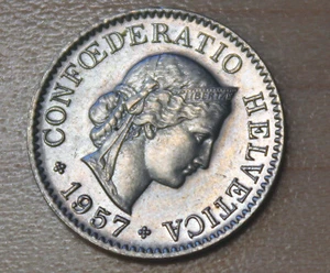 1957 Switzerland 5 Rappen - Picture 1 of 2