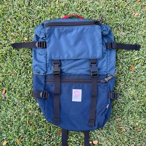 Topo Designs Rover Pack Classic Backpack Navy Blau Rot 20L Nylon Rucksack - Bild 1 von 14