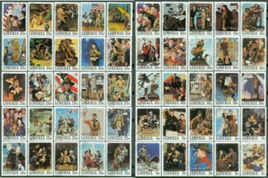 Norman Rockwell Complete Set of 50 Different BOY SCOUT Stamps Liberia 1979 (CTO) - Picture 1 of 1