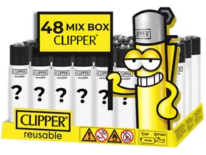 48 Accendini CLIPPER LARGE Misti MIX BOX VARIETY Tutte grafiche differenti - Foto 1 di 2