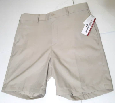Grand Slam Silver Lining 38 Light Khaki Beige Chino Golf Shorts Mens New - Image 1 of 4