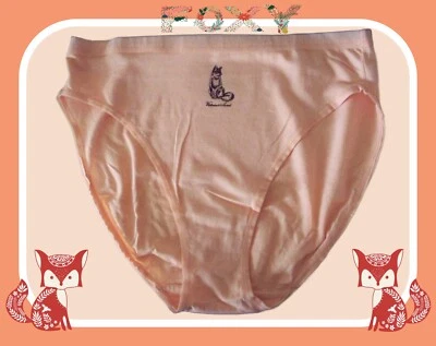 Braguita M L Fox LOGO Albaricoque Algodón Elástico Victorias Secret Cintura Alta Foto 1 de 4
