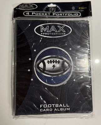 Álbum de tarjetas de fútbol americano Max Protection 4 bolsillos portafolio carpeta de protección de tarjetas NFL Foto 1 de 2