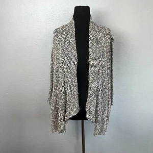 Joan Rivers Women's Draped Popcorn Knit 3/4 Sleeve Open Front Cardigan - Size M - Picture 1 of 5