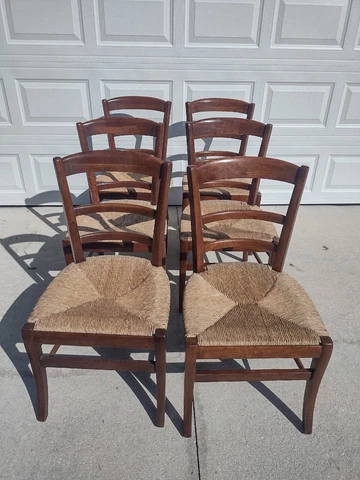 Vintage Henredon Chair Set Of 6 Rush Seat French Country Style Cover