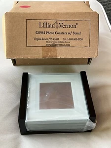 Lillian Vernon 026964 Set Of 4 Glass Photo Coasters, add your own photo. - Picture 1 of 3