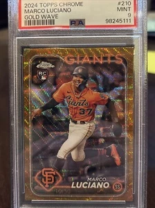 2024 Topps Chrome Marco Luciano Gold Wave RC Refractor #210 PSA 9 MINT /50 Giant - Picture 1 of 4