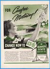 1939 Quaker State Motor Oil City PA For Carefree Motoring Garage Wall Decor Ad