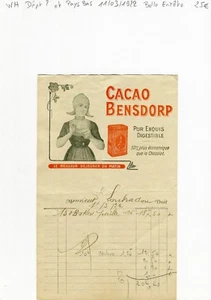 Dépt ? & Pays Bas - Belle Entête Célèbre Cacao Bensdorp du 11/03/1922 A Voir !!! - Picture 1 of 1