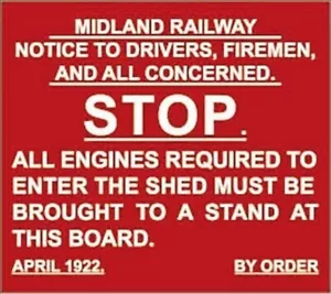Midland Railway STOP enamelled steel wall sign 180mm x 160mm REDUCED TO CLEAR!! - Picture 1 of 1